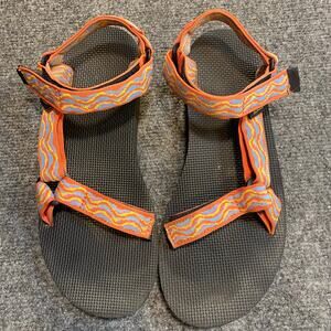 Teva Womens 10 Orange Original Sandals Revive 80s Vegan Beach Limited Edition